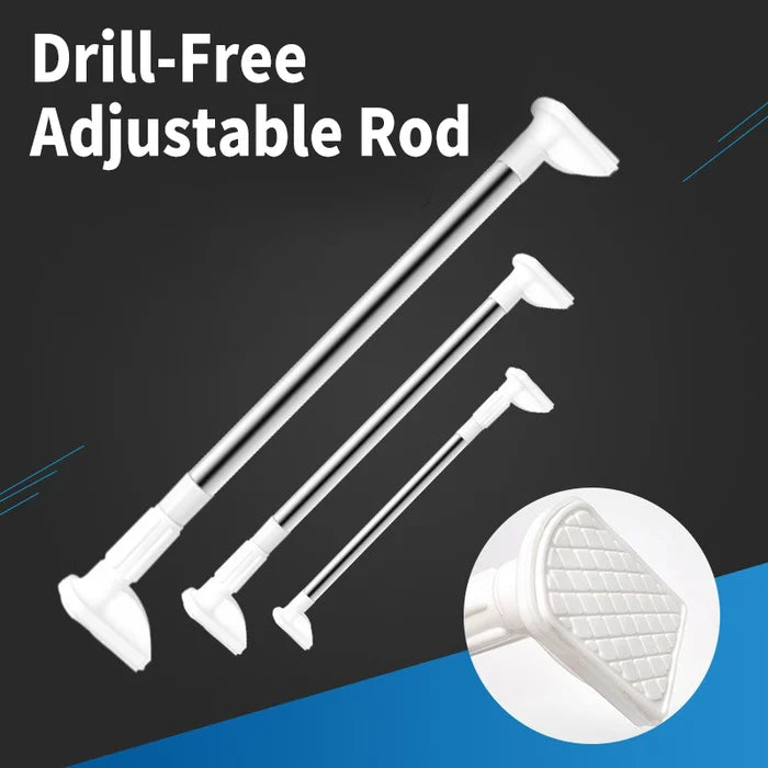 No-Drill Adjustable Rod™ - Say goodbye to clutter and tools!