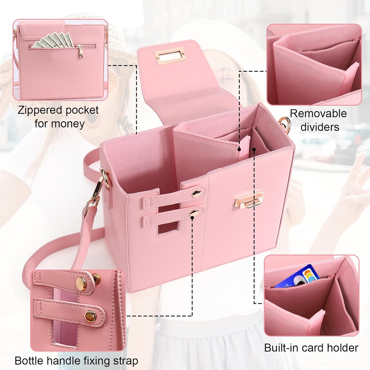 HydraBag™ - Shoulder Bag with Sports Water Bottle Holder for Women
