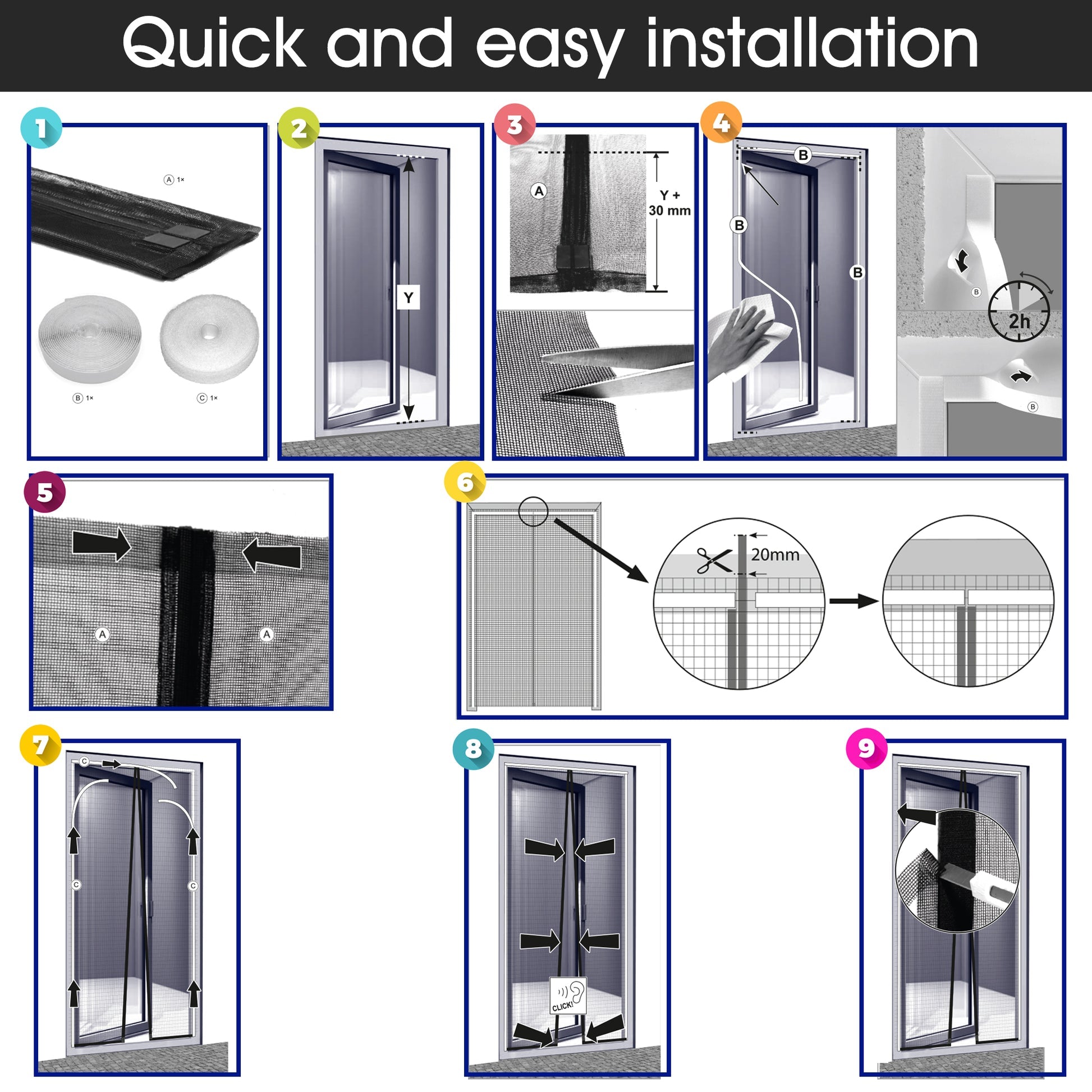 MeshGuard™ - Magnetic mesh sliding door