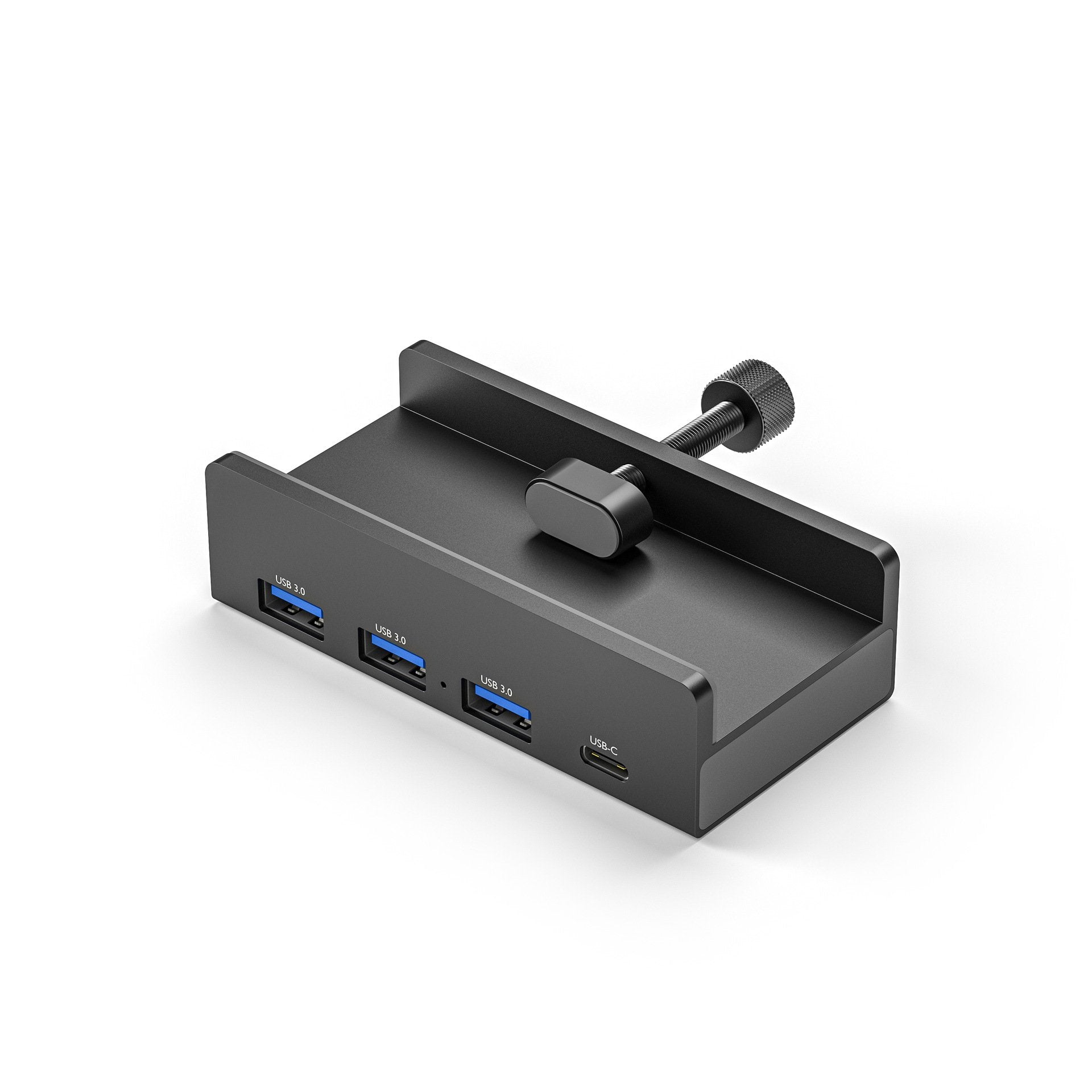 SpeedHub™ - 6-IN-1 Black Clip Dock 5Gbps USB 3.0 Hub Aluminum Alloy External Multi-USB Splitter Adapter for Laptop Desktop