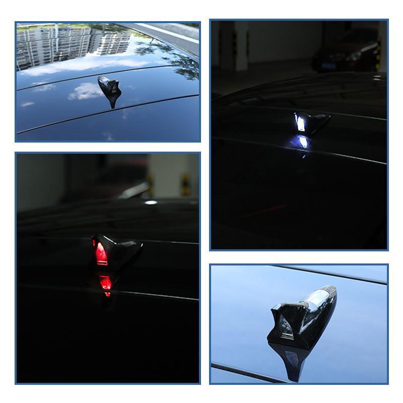SolarFin™ - Solar Power Car Shark Fin Roof Antenna LED Flash Light