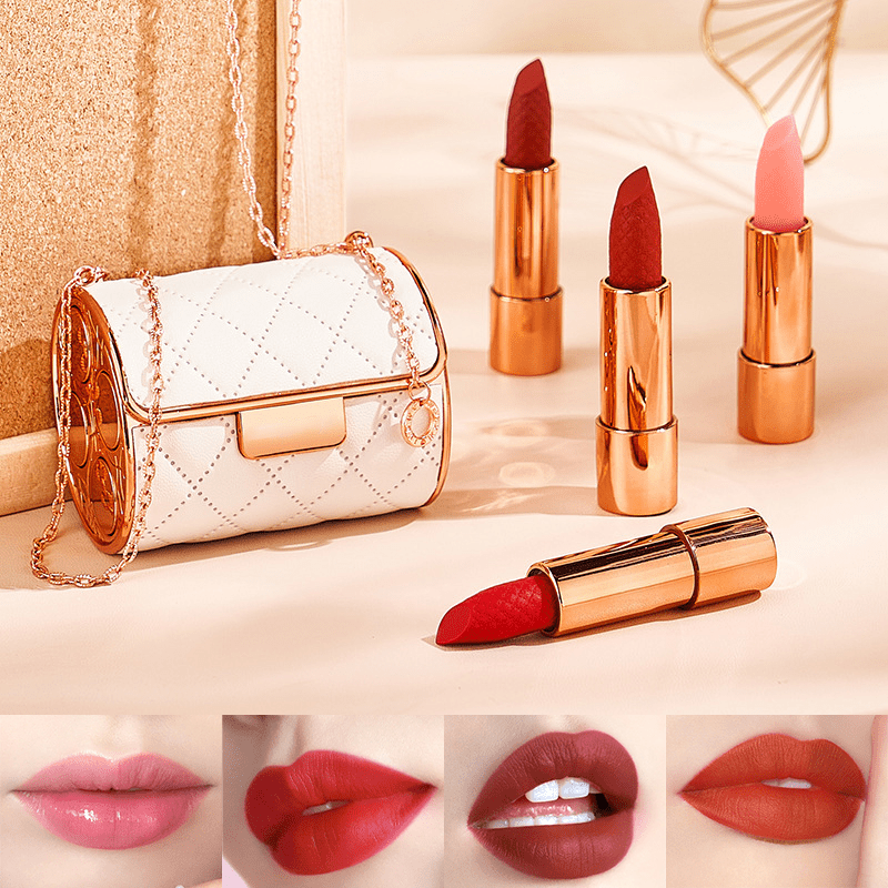 GlossBag™ - Velvet Matte Lipstick Set with Chain Bag