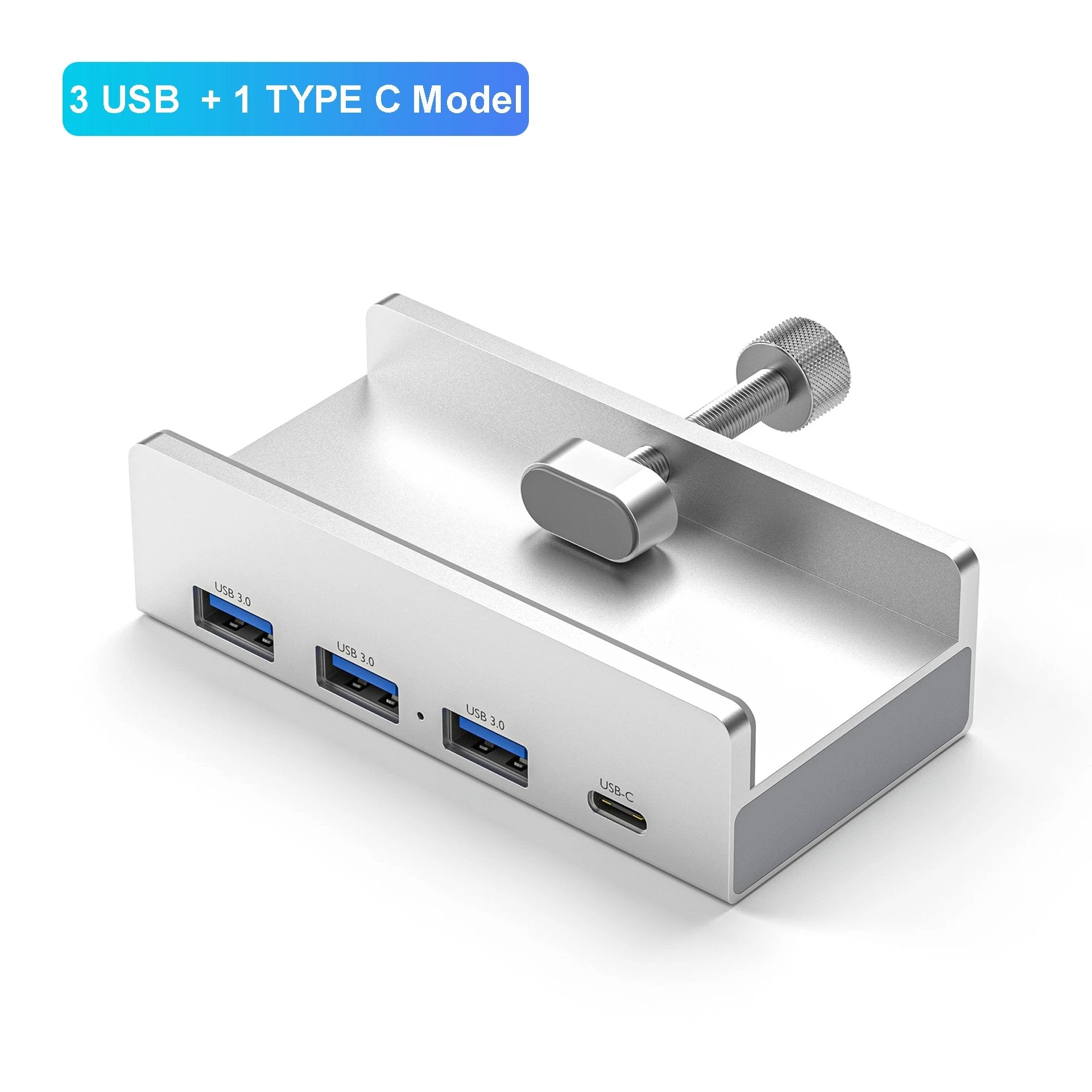 SpeedHub™ - 6-IN-1 Black Clip Dock 5Gbps USB 3.0 Hub Aluminum Alloy External Multi-USB Splitter Adapter for Laptop Desktop