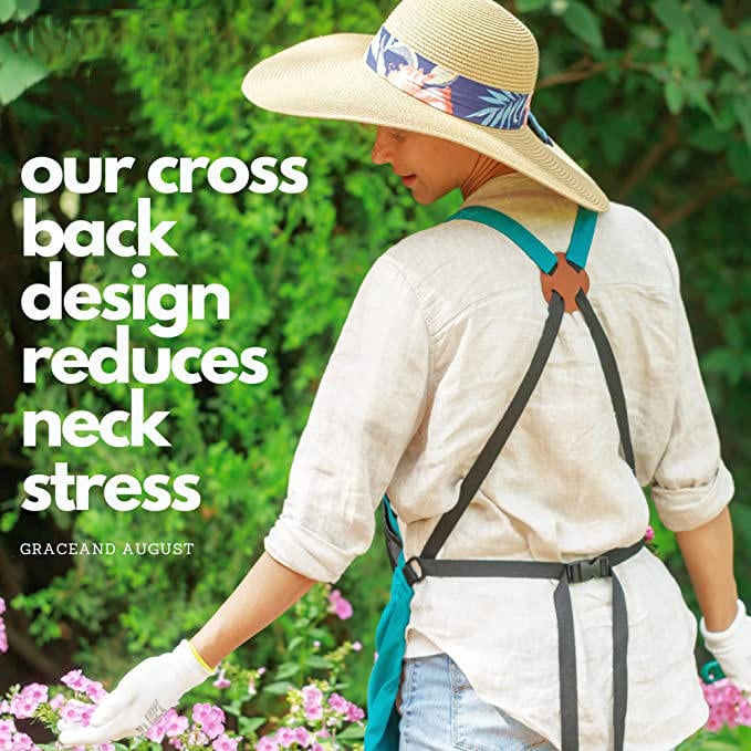 Kangaroom™ - Crossback Garden Apron with Deep Kangaroo Side Pockets