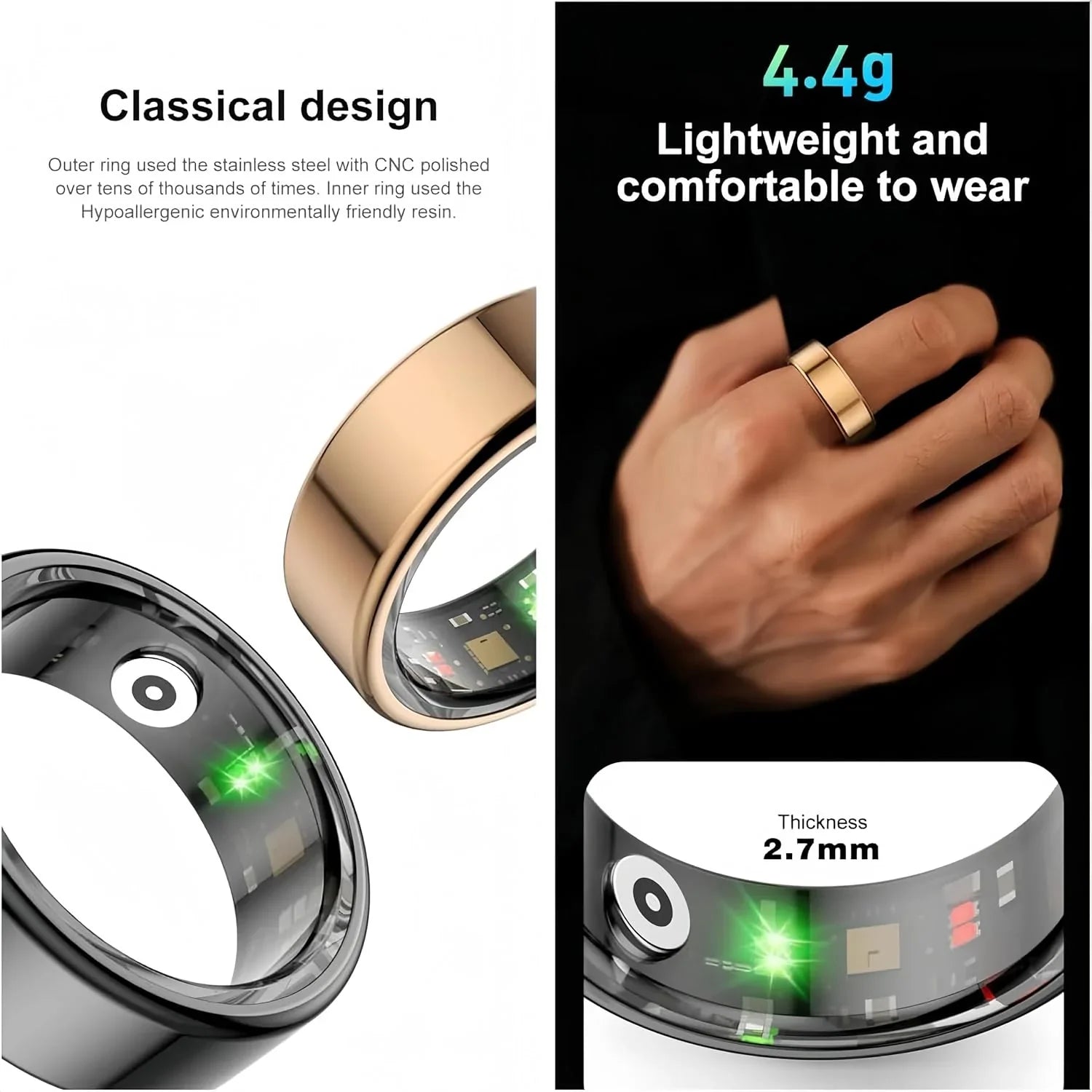 RingFit™ - Intelligent Fitness Tracker Ring