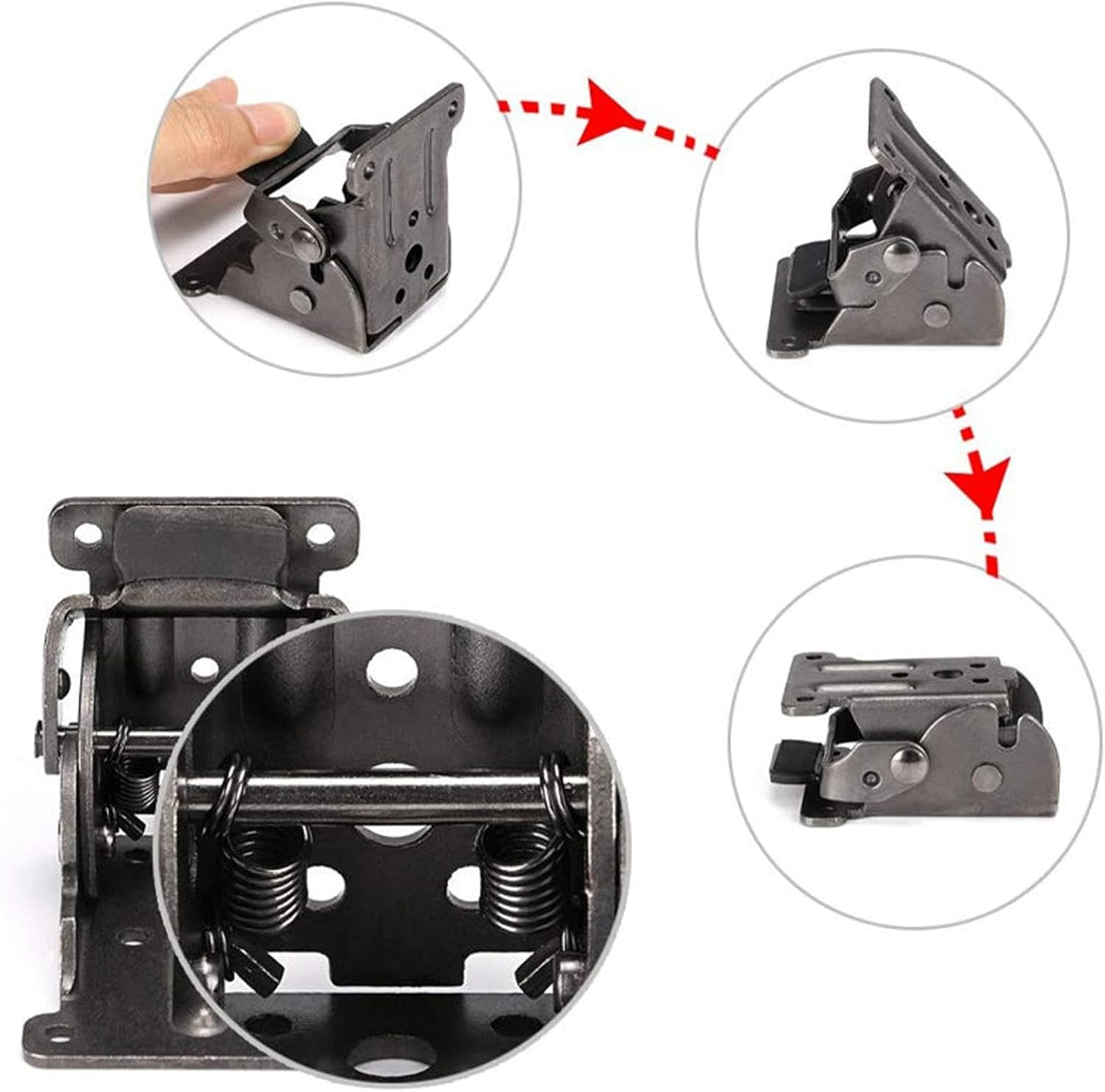 FlexiLift™ Flip Hinge Brackets (4 pieces) – Discover Hidden Space and Live Clutter-Free