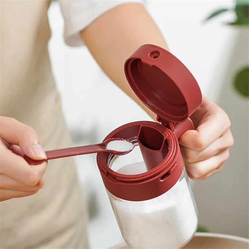 SpicePro™ – 2-in-1 Glass Spice Jars With Spoon