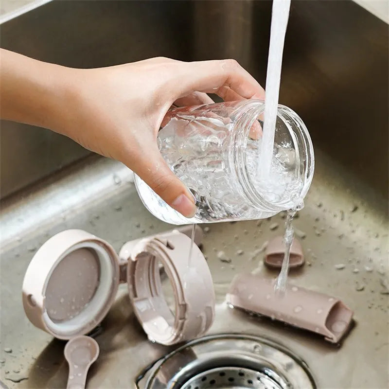 SpicePro™ – 2-in-1 Glass Spice Jars With Spoon