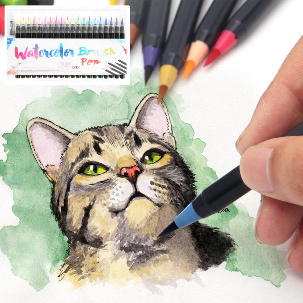 Elegant Watercolor Brush Set™ – Unleash Your Masterpieces Anywhere, Clean and Effortless