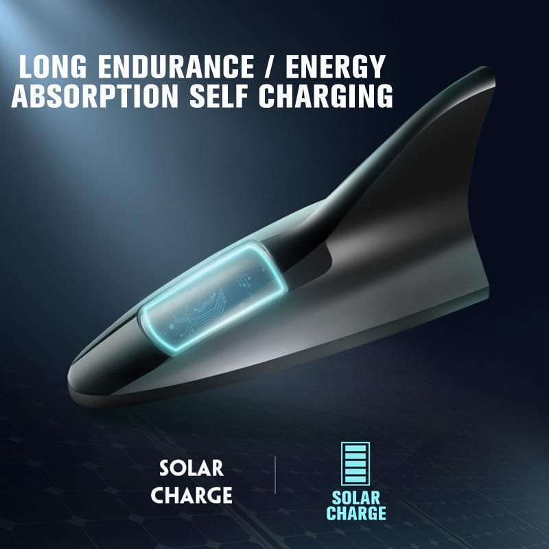 SolarFin™ - Solar Power Car Shark Fin Roof Antenna LED Flash Light
