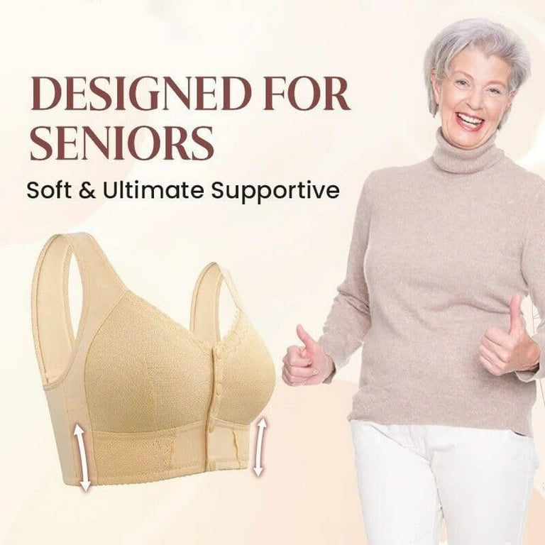 1+1 Free | Cotton Bra with Front Closure for Seniors