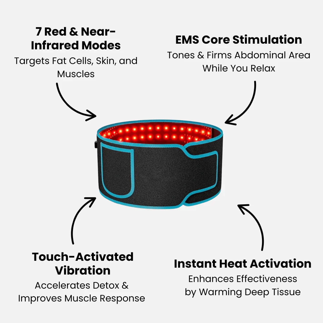 CoreVive™ Red Light Therapy Belt – Shape a confident, pain-free waist with effortless light power