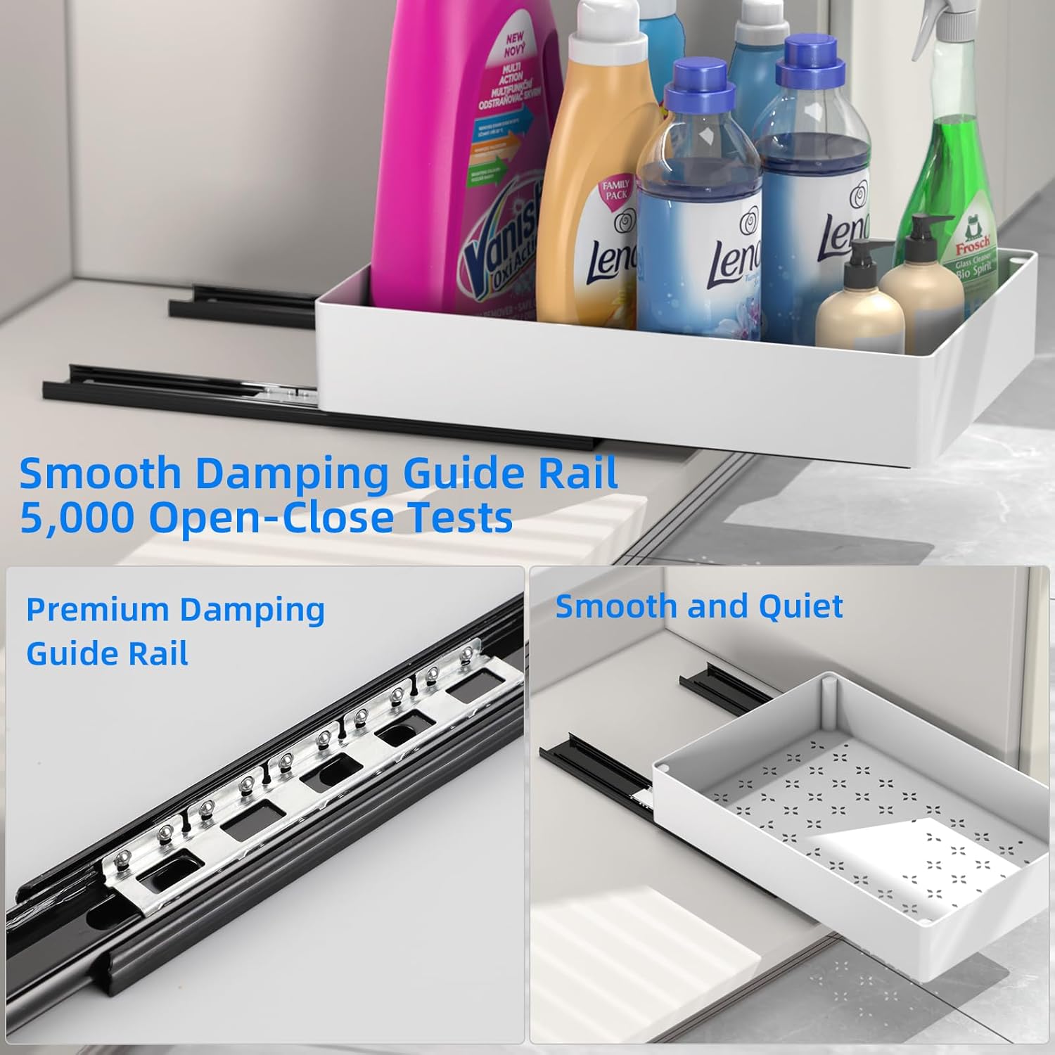 GlideEase™ — Open noiseless, spacious cabinets in seconds
