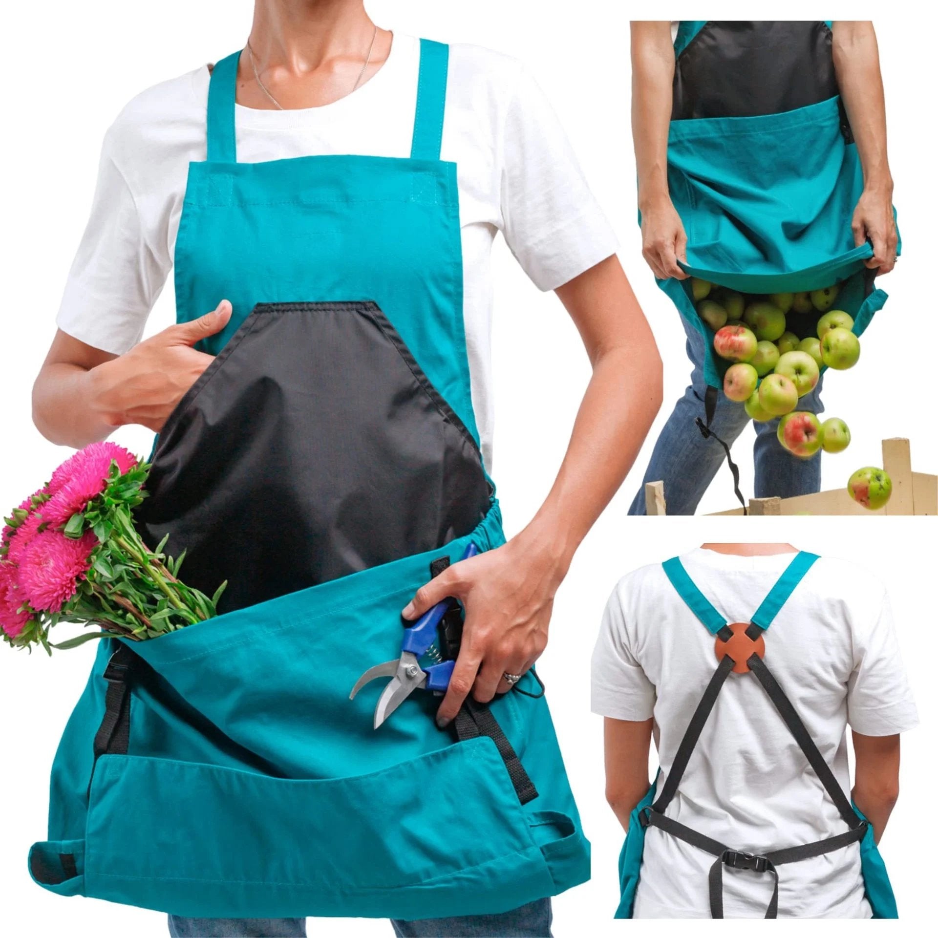 Kangaroom™ - Crossback Garden Apron with Deep Kangaroo Side Pockets