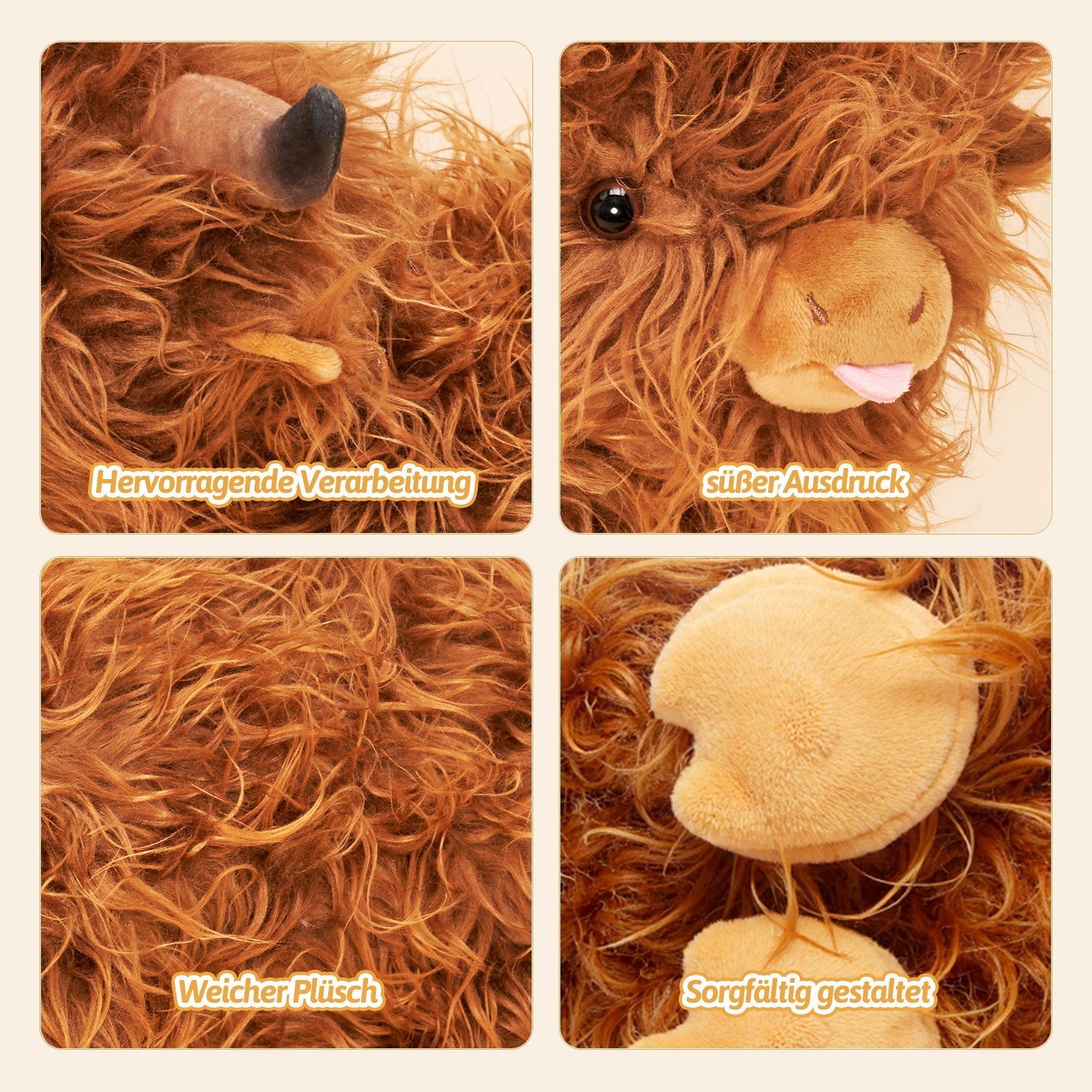 CuddleCoo™ – Realistic Highland Cow Design