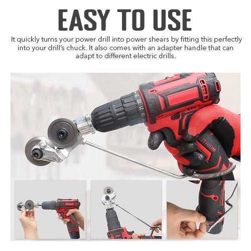 Electric Drill Shears™ - Converts a drill into shears