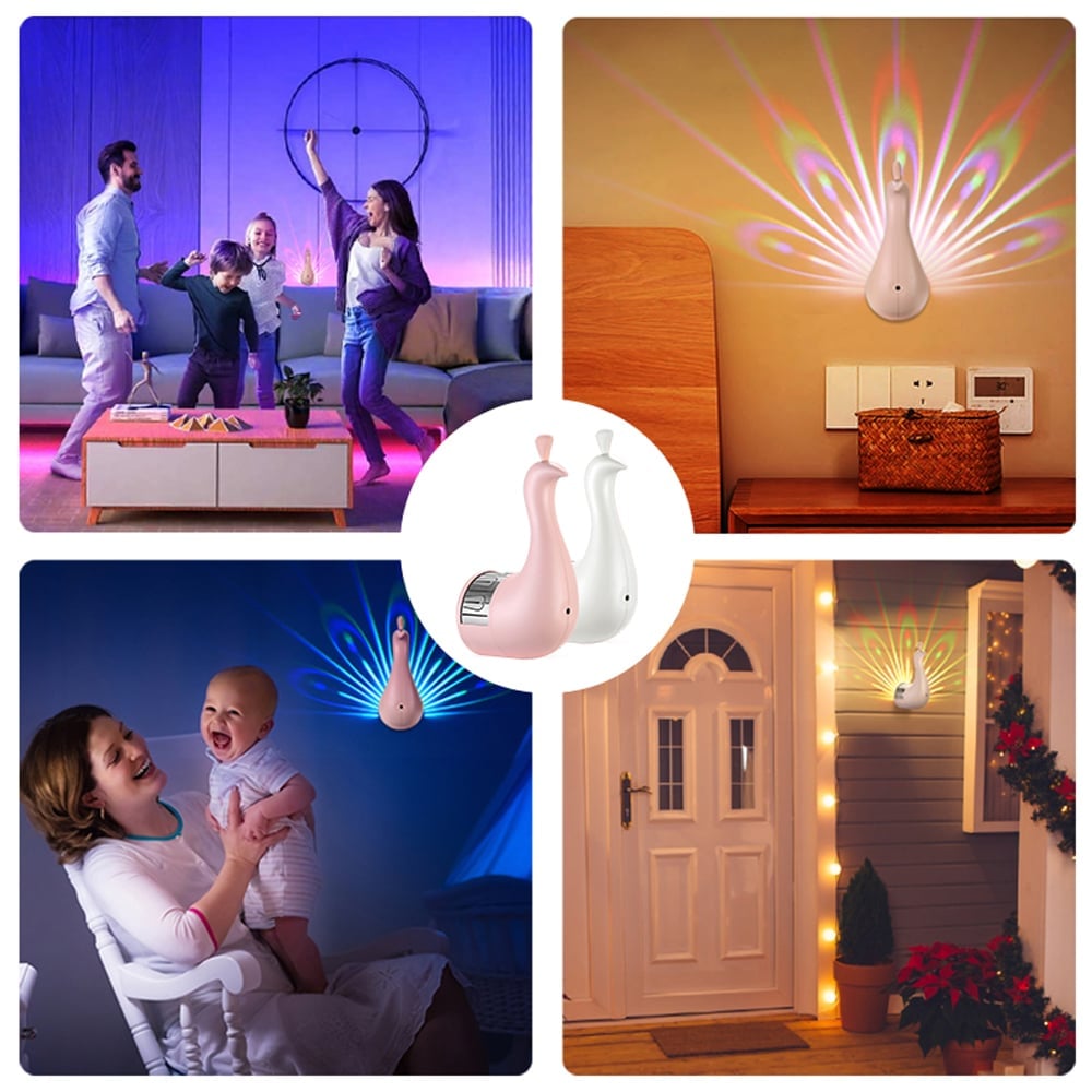 GlowPea™ - Peacock LED Projection Light