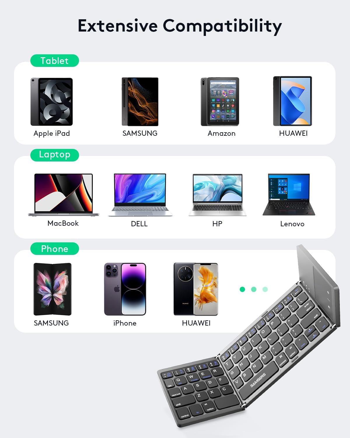 KeyFold™ – Foldable Bluetooth Keyboard With Touchpad