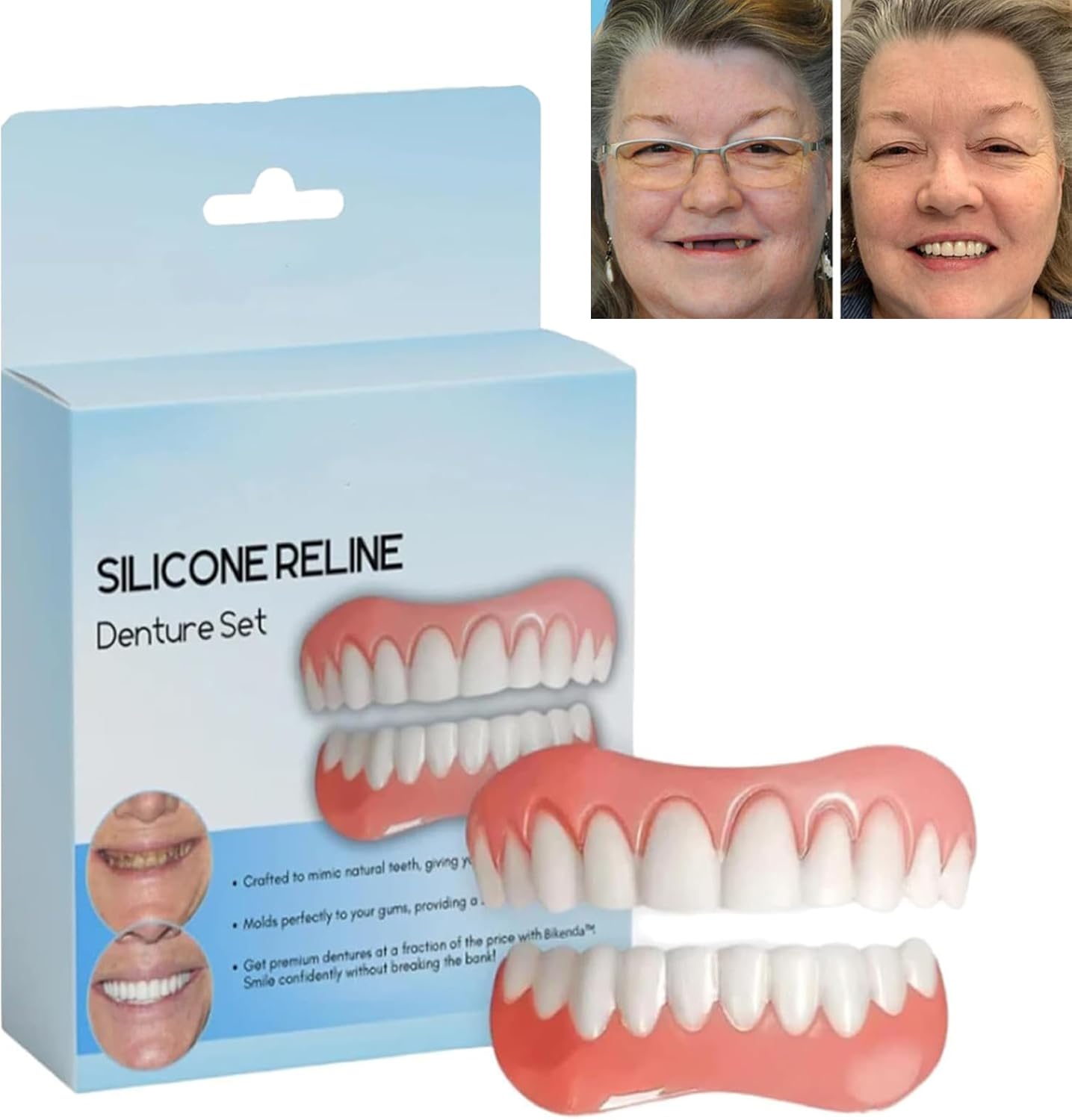 1+1 FREE | Silicone-Reline Denture Set™ Ensures long-lasting use