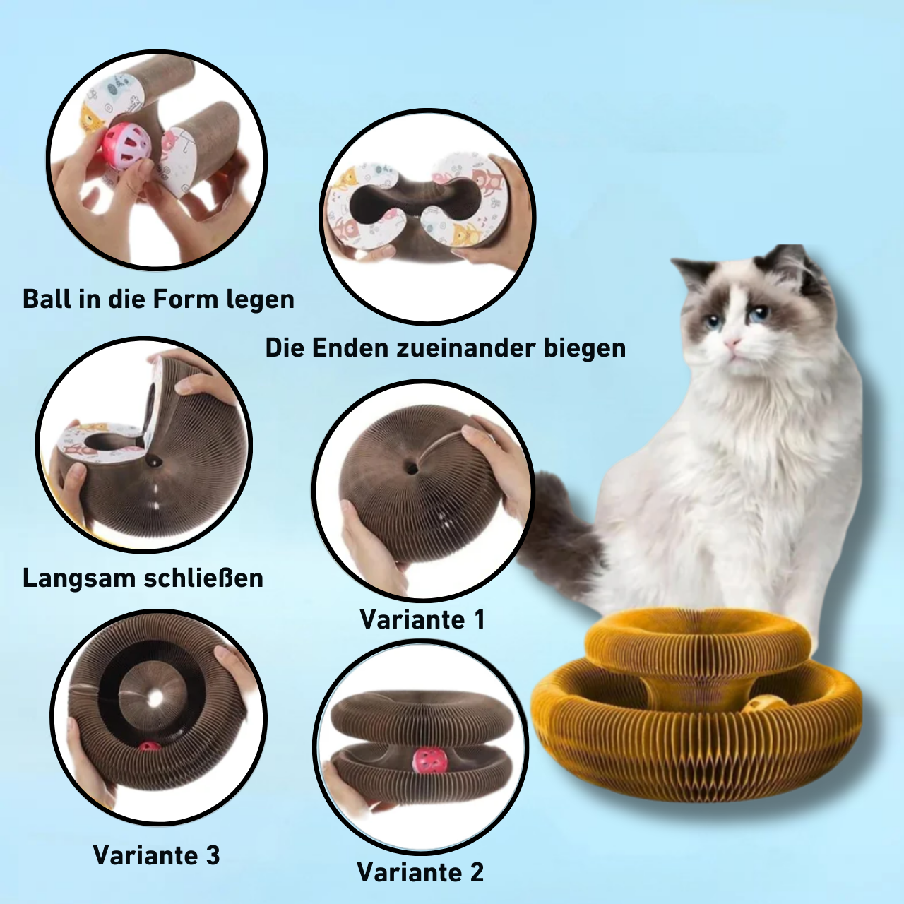 PouncePlay™ - Scratching Toy with Bell Ball