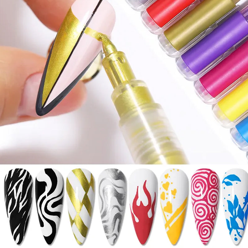 12-color ultra-thin curved nail brush™ - Professional nail painting set