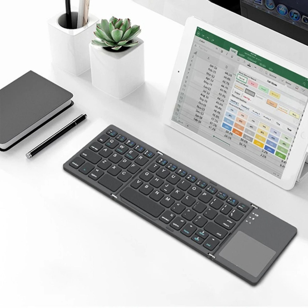 KeyFold™ – Foldable Bluetooth Keyboard With Touchpad