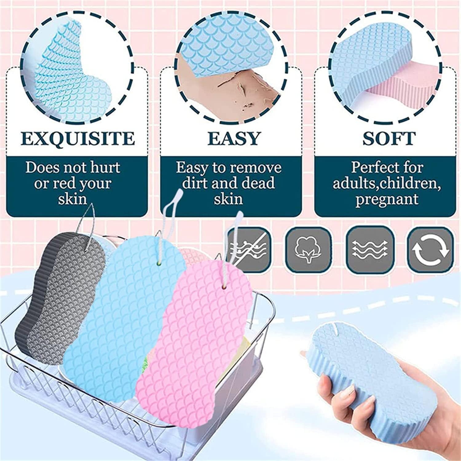 1+1 Free | SoftEx™ Super Soft Exfoliating Bath Sponge