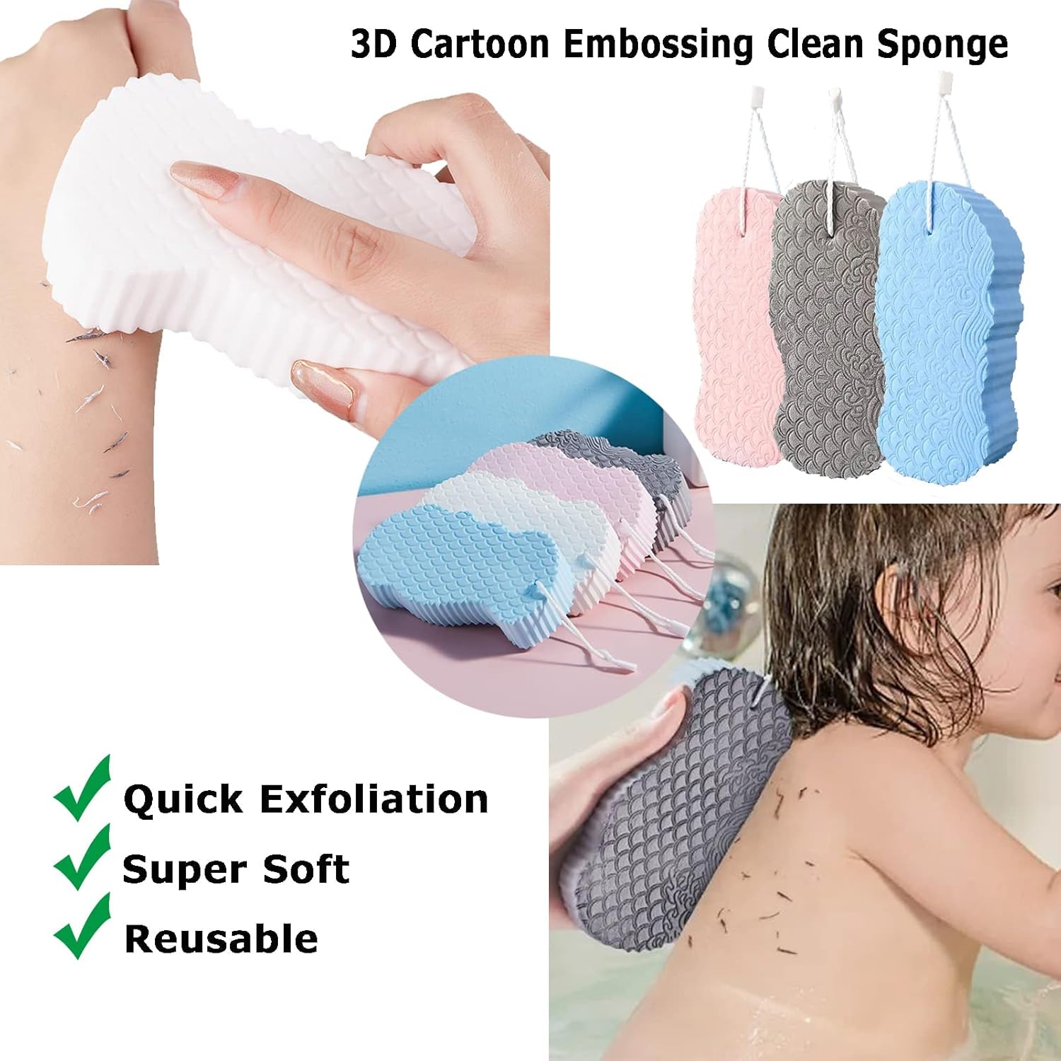 1+1 Free | SoftEx™ Super Soft Exfoliating Bath Sponge