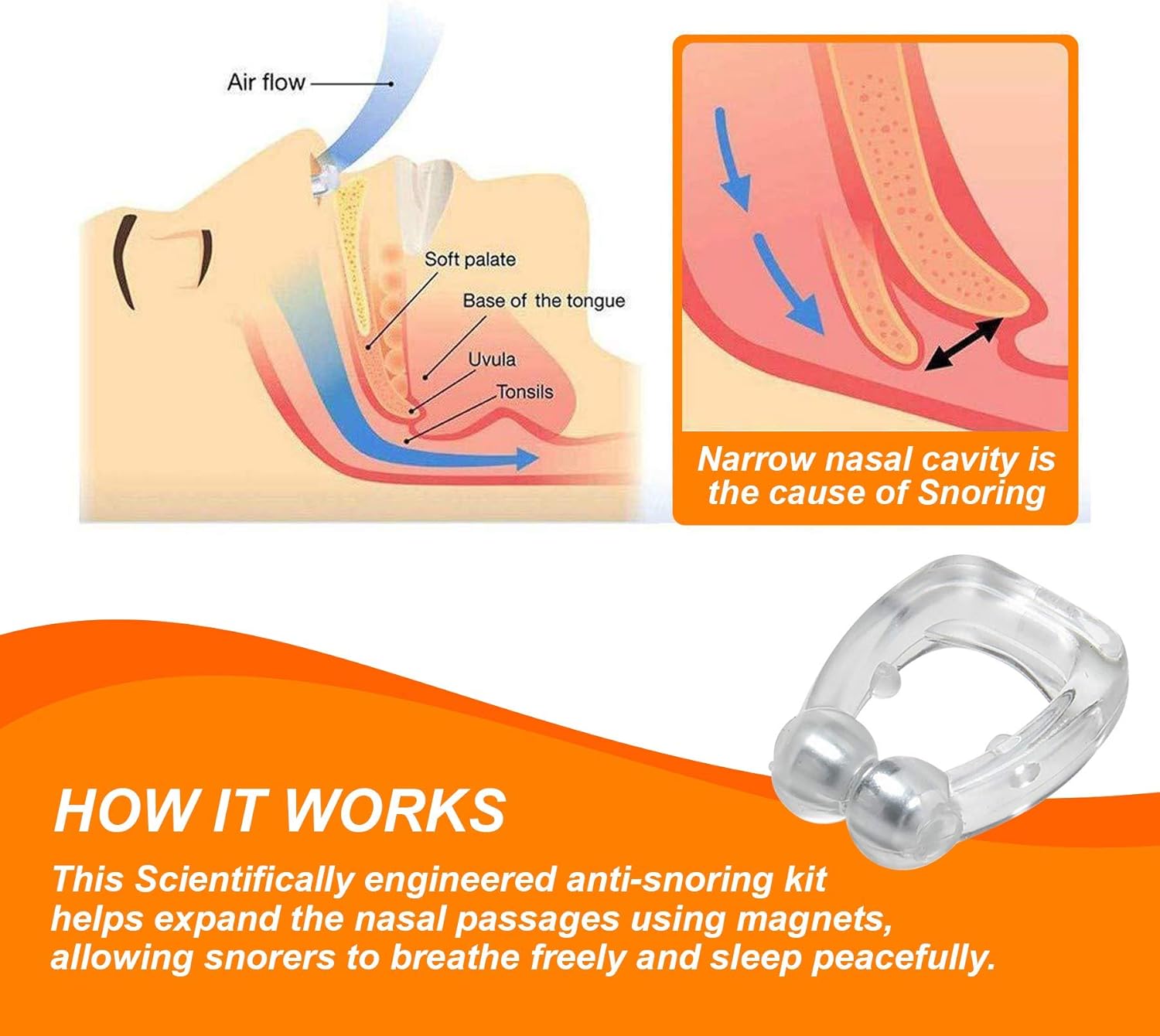 1+1 Free | SnoozeRing™ Anti-Snoring and Improved Airflow clip