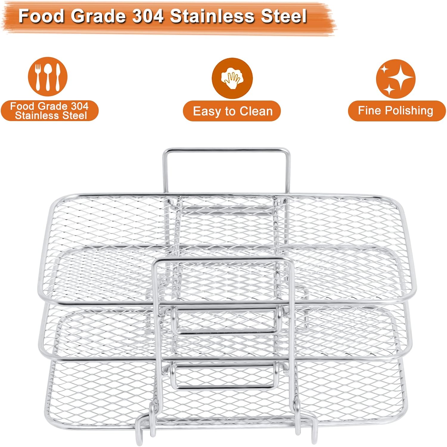 TriRack™ - 3-Tier Stainless Steel Air Fryer Rack