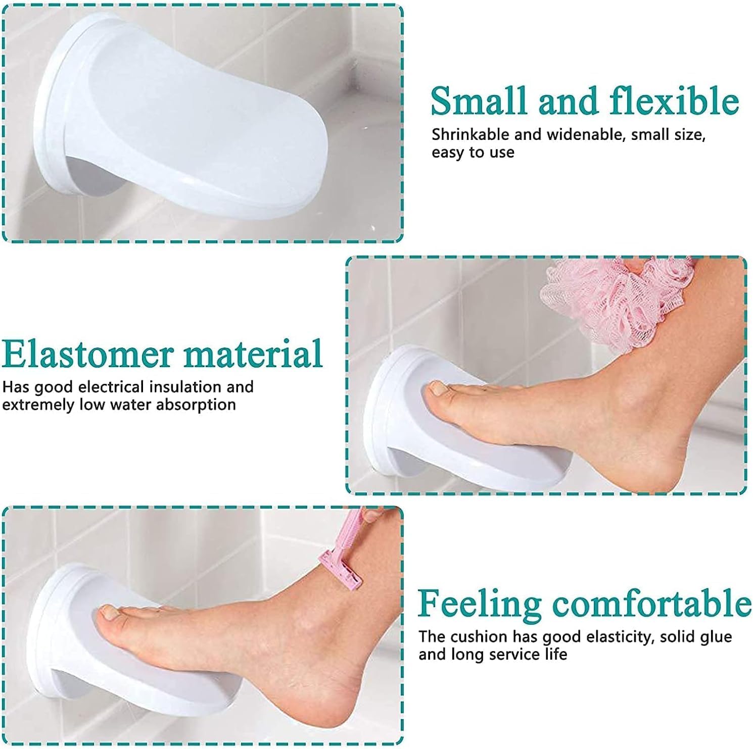 Footrest™ - Wall-mounted foot support for the shower