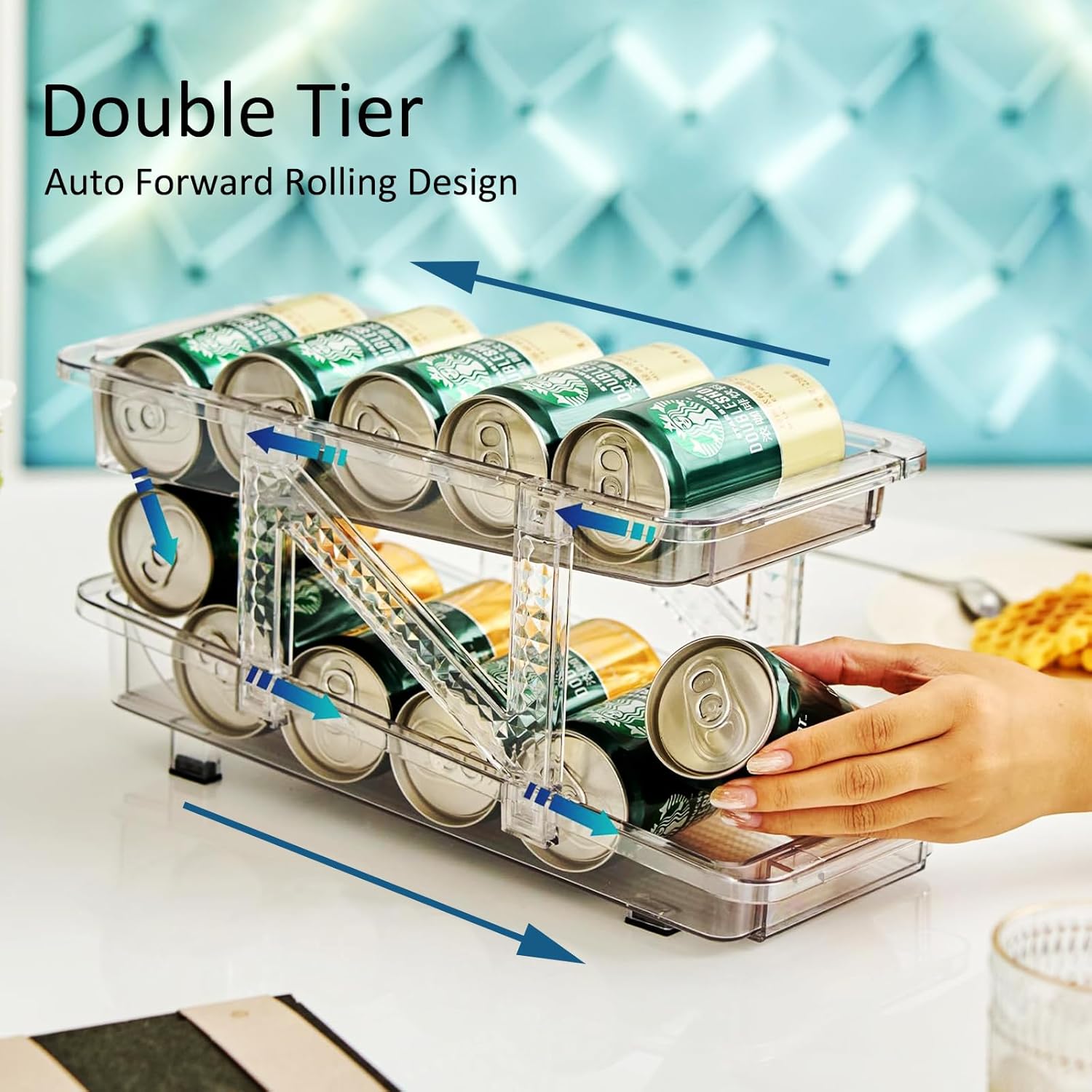 TriKeeper™ – Width-Expandable Beverage Can Organizer For The Refrigerator