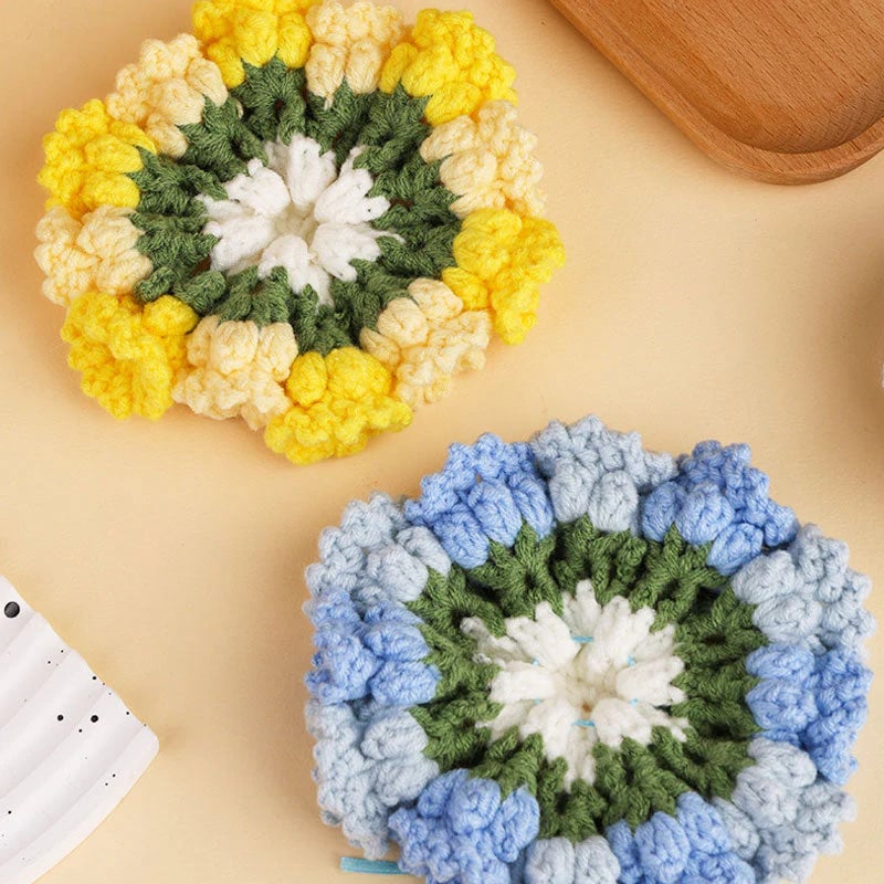 VeloraBloom™ DIY Yarn Kit – Create beautiful floral coasters that captivate and soothe your soul