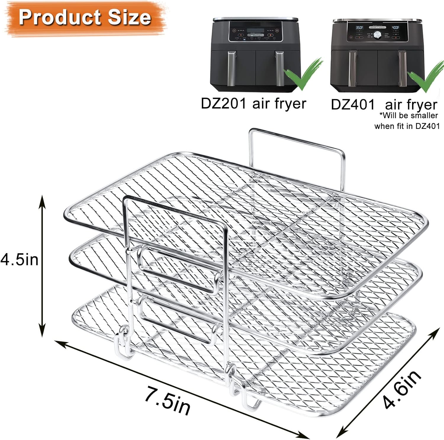 TriRack™ - 3-Tier Stainless Steel Air Fryer Rack