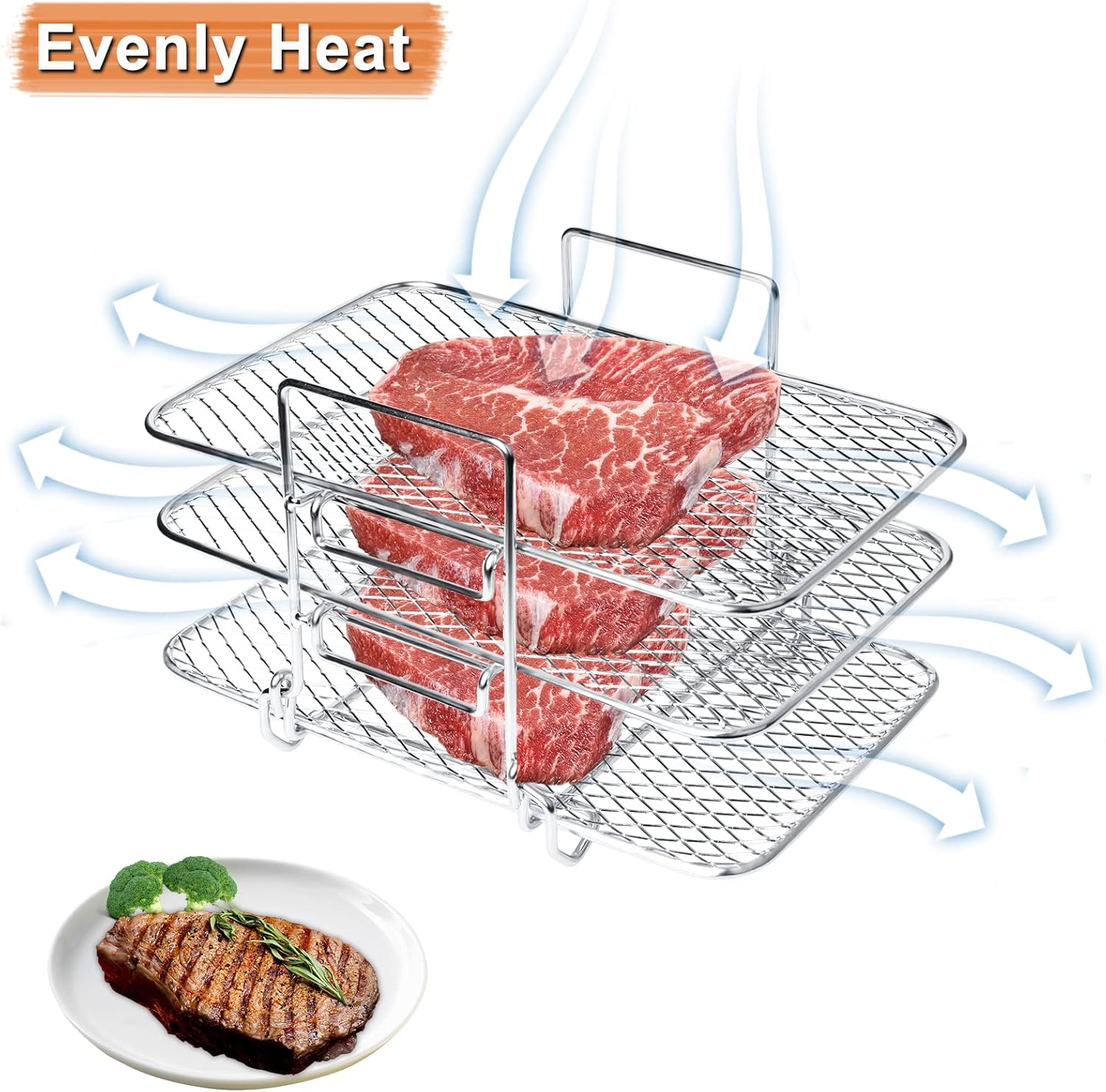 TriRack™ - 3-Tier Stainless Steel Air Fryer Rack