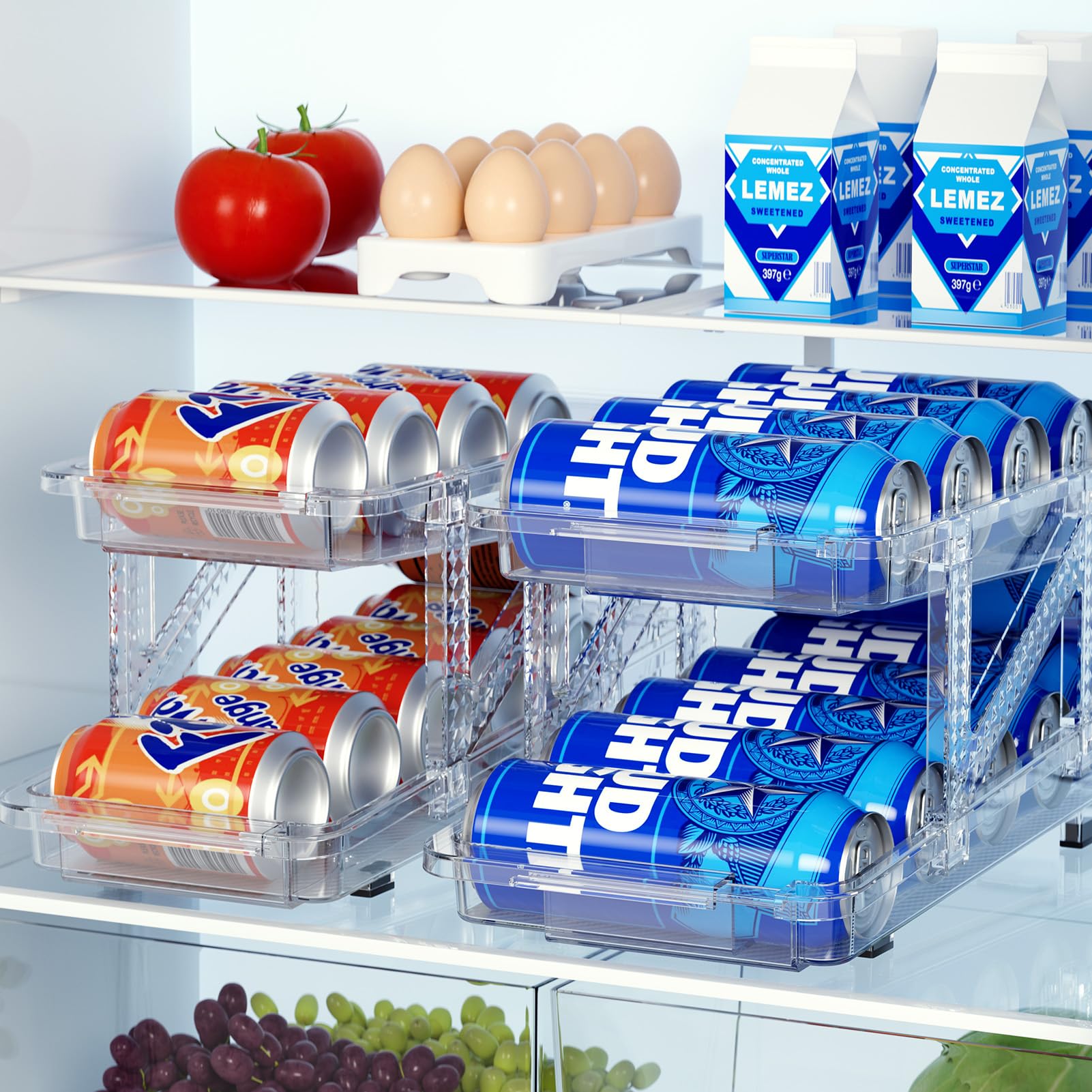 TriKeeper™ – Width-Expandable Beverage Can Organizer For The Refrigerator