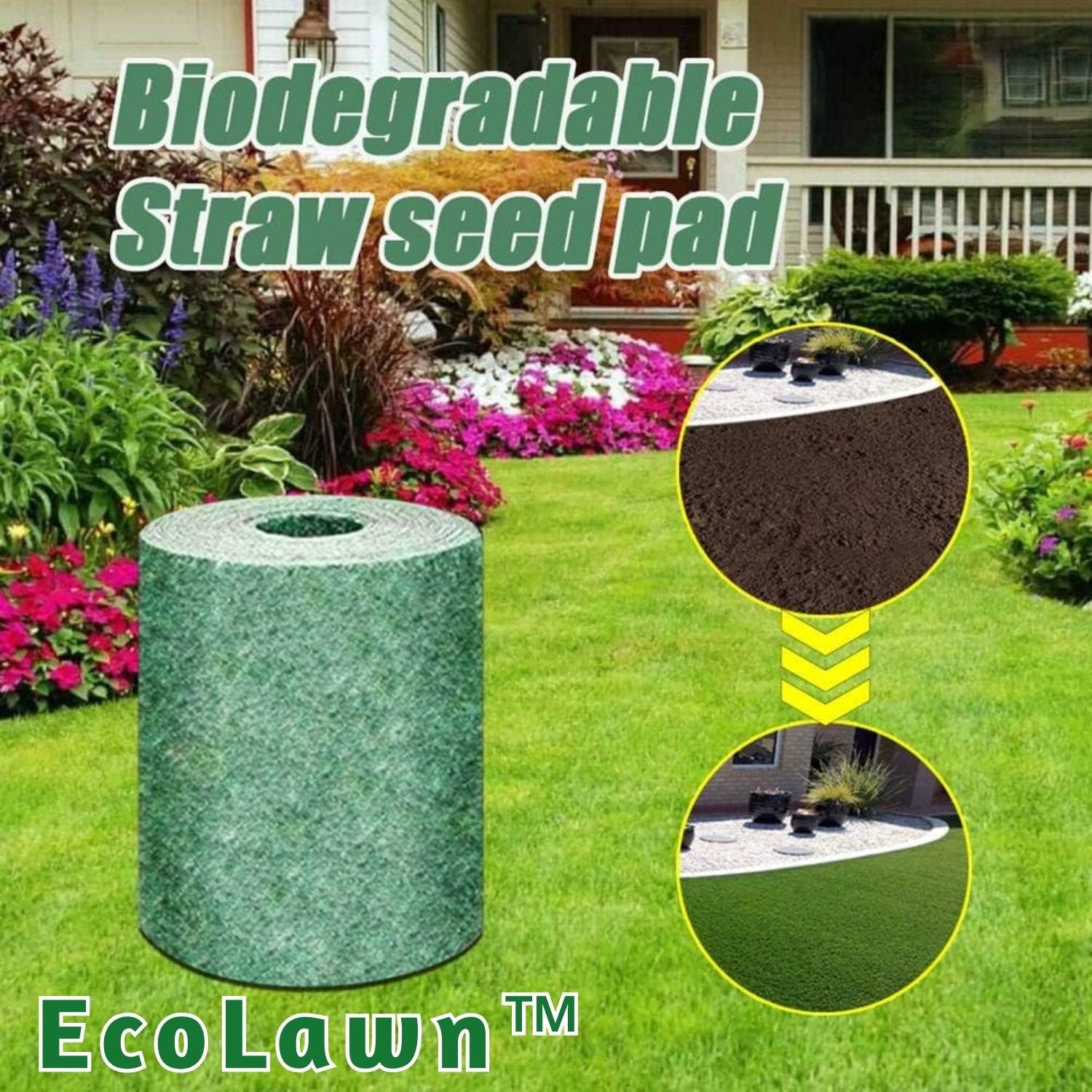 2+1 FREE | EcoLawn™ Transform Your Yard with Pre-Seeded, Easy-to-Roll Lawn