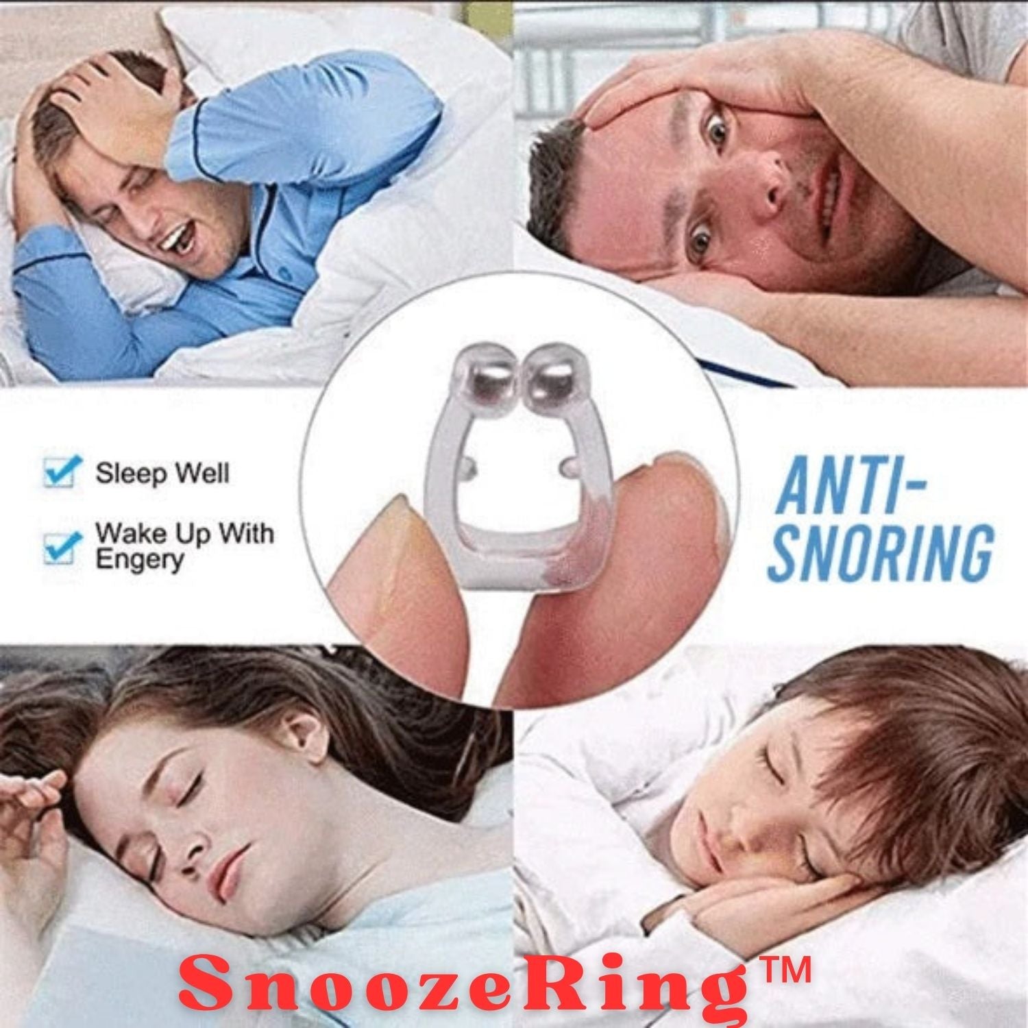 1+1 FREE | SnoozeRing™ Improves airflow, reducing snoring and enhancing your sleep quality