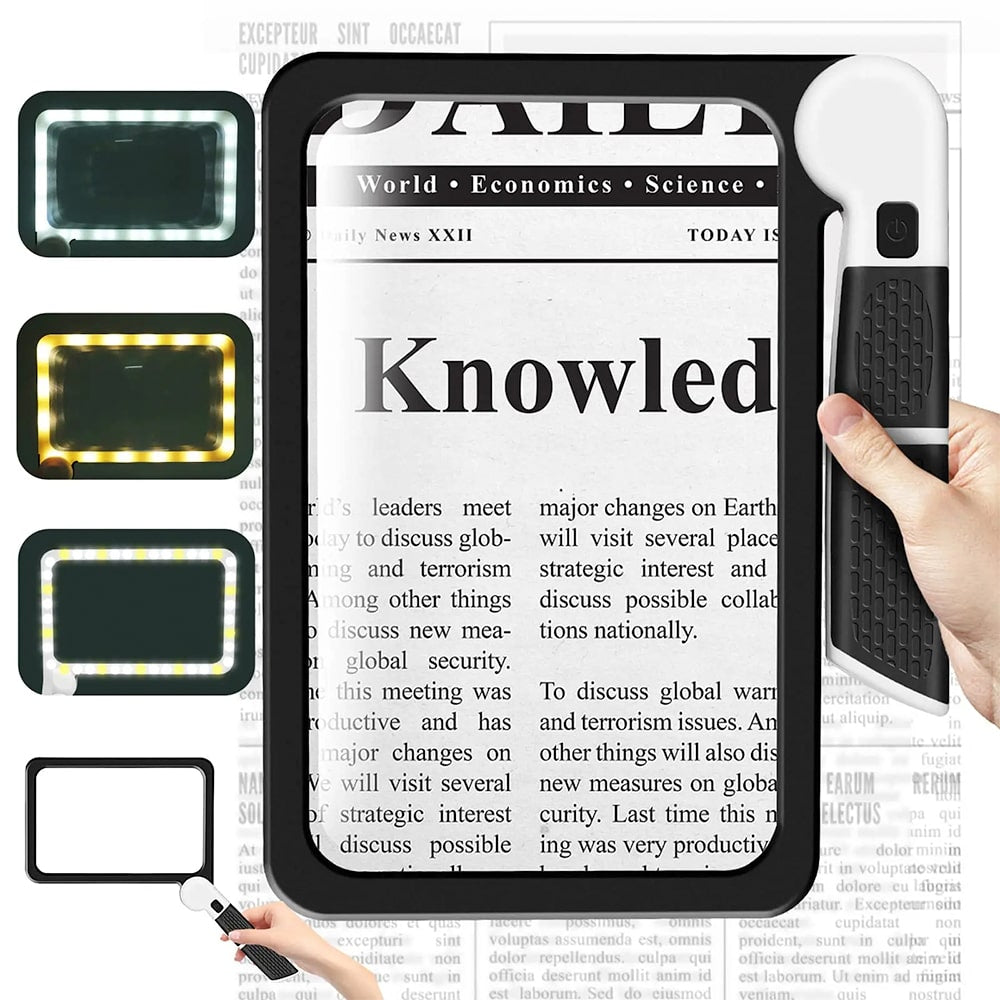 LED Magnifying Glass with Light | 5x Optical Handheld Magnifier | Clarivis