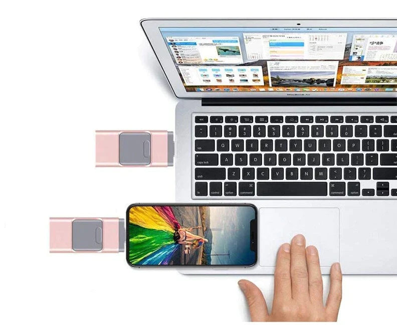 4-in-1 FlashDrive™ - Plug-and-Play Storage for iOS, PC, and Android Devices