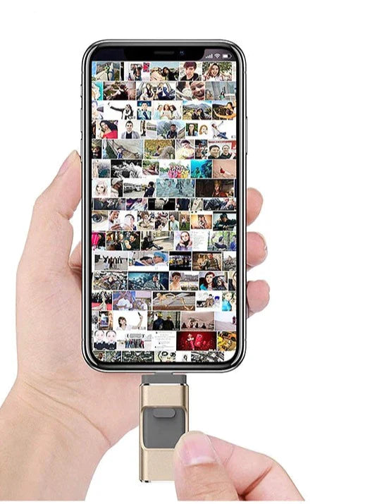 4-in-1 FlashDrive™ - Plug-and-Play Storage for iOS, PC, and Android Devices