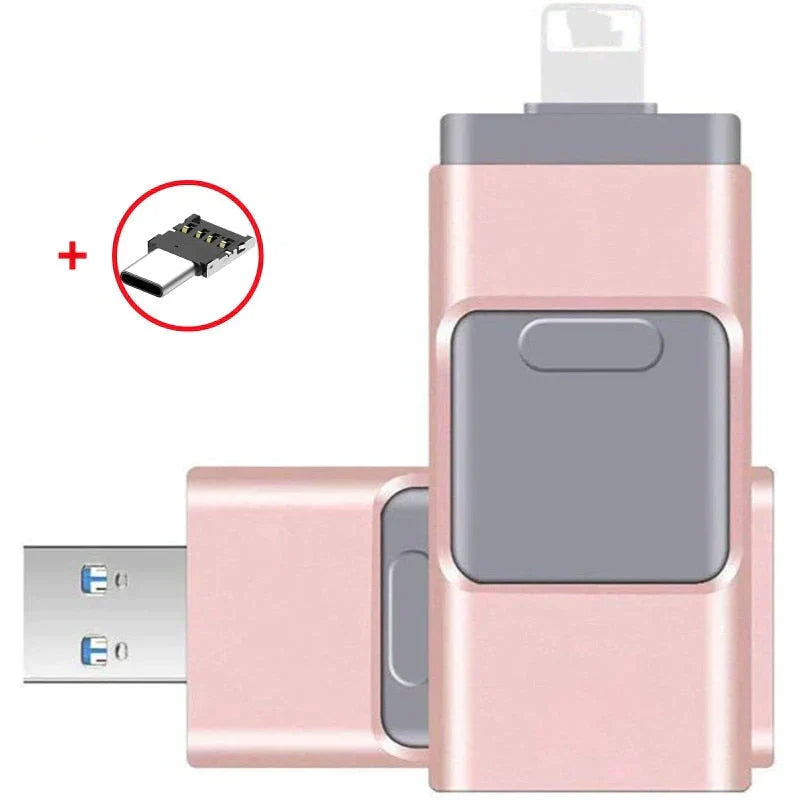 4-in-1 FlashDrive™ - Plug-and-Play Storage for iOS, PC, and Android Devices