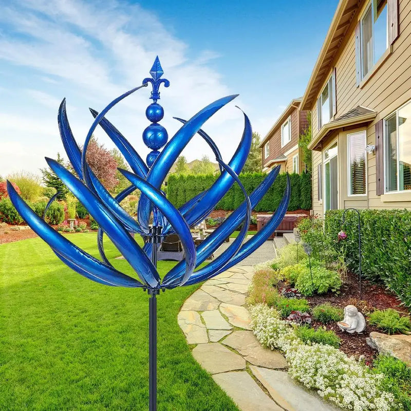 SerenitySpin™ - Experience the Beauty of the Lotus Wind Chime in Your Garden!