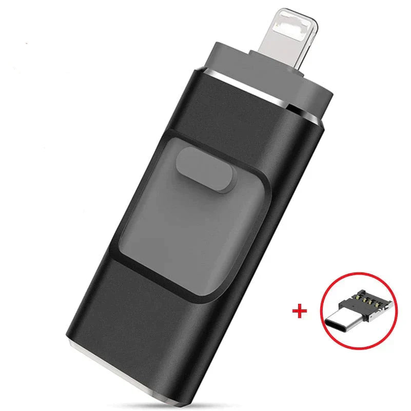 4-in-1 FlashDrive™ - Plug-and-Play Storage for iOS, PC, and Android Devices
