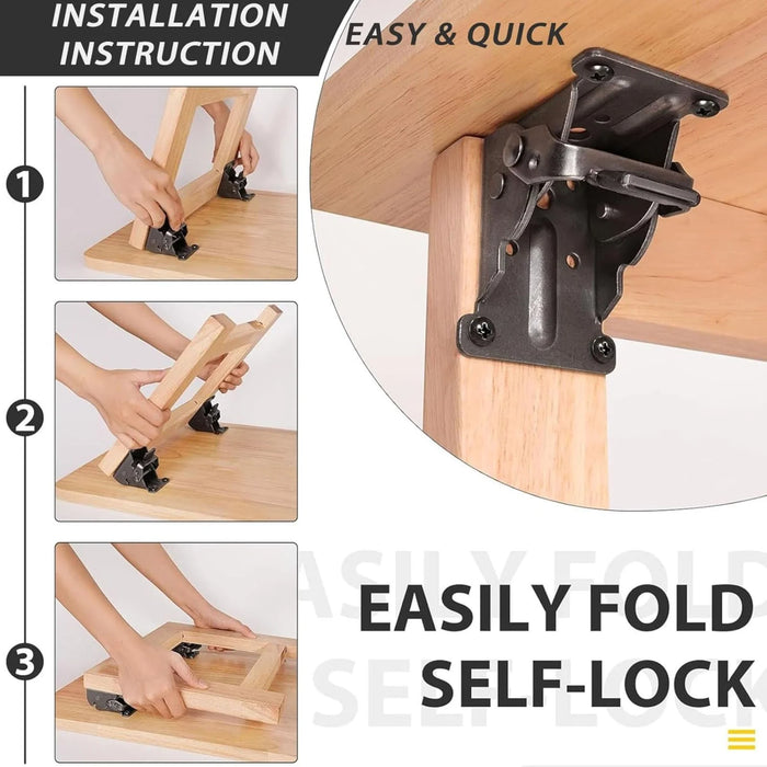 FlexiLift™ Flip Hinge Brackets (4 pieces) – Discover Hidden Space and Live Clutter-Free