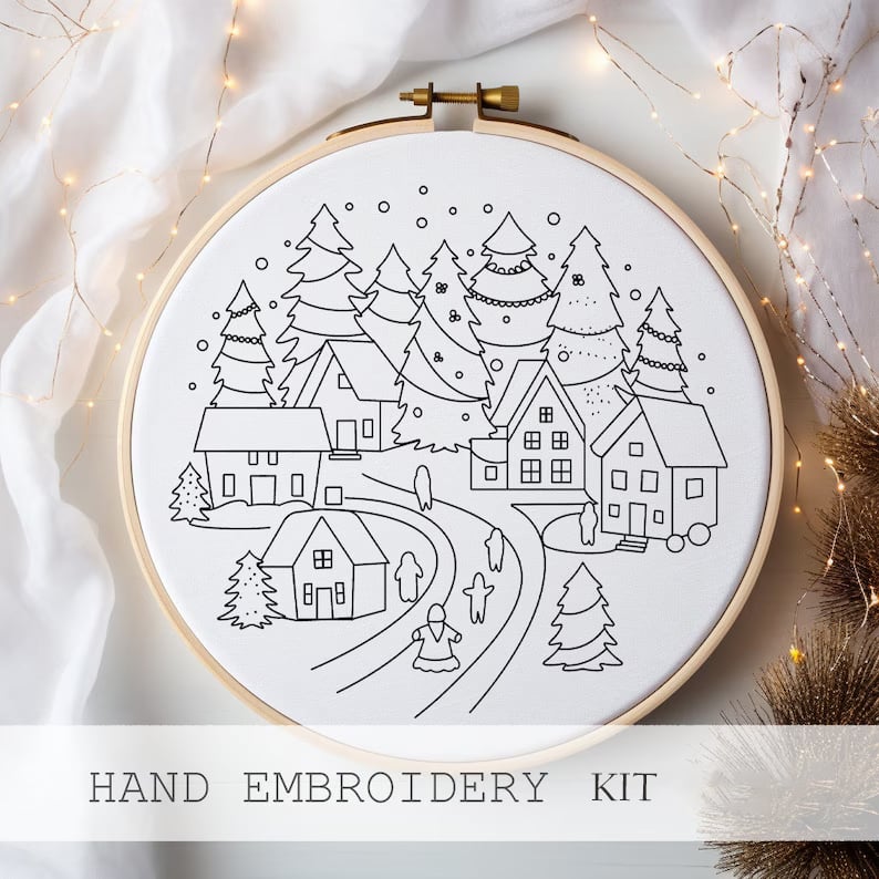 FrostHaven™ Winter Village Craft Kit – Create Cozy Holiday Magic Stitch by Stitching