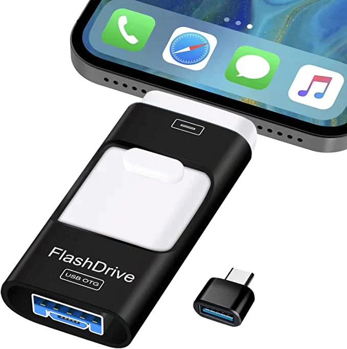 4-in-1 FlashDrive™ - Plug-and-Play Storage for iOS, PC, and Android Devices