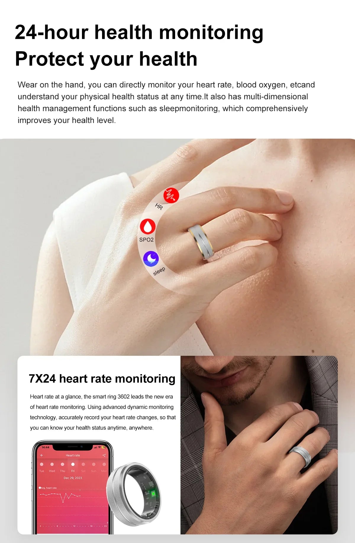 RingFit™ - Intelligent Fitness Tracker Ring
