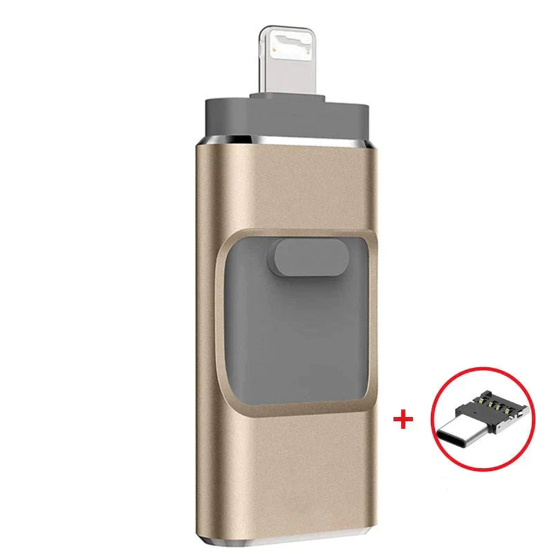 4-in-1 FlashDrive™ - Plug-and-Play Storage for iOS, PC, and Android Devices
