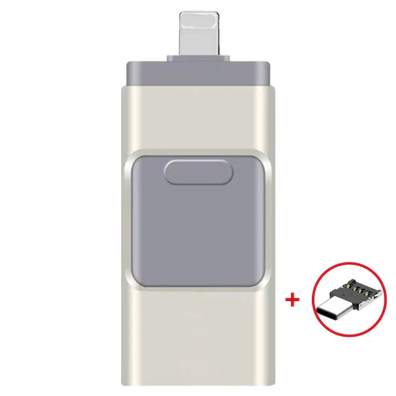 4-in-1 FlashDrive™ - Plug-and-Play Storage for iOS, PC, and Android Devices